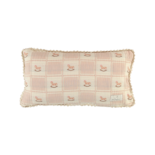 Rocking Horse Pillowcase Mauve Horse Patchwork Mini