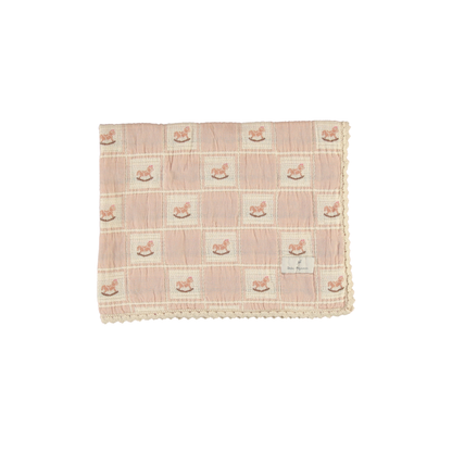 Rocking Horse Blanket Mauve Horse Patchwork Baby Size