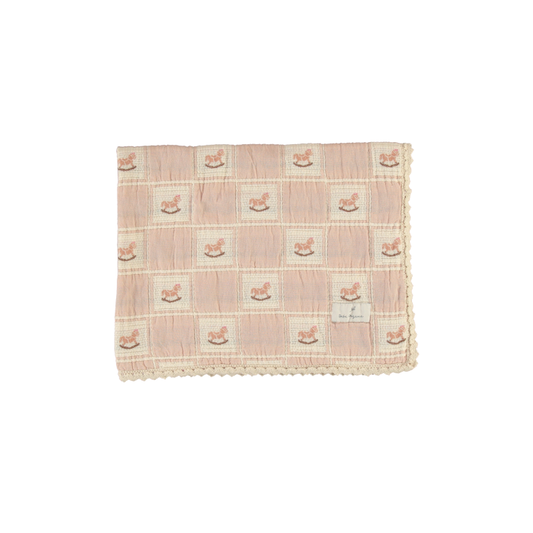 Rocking Horse Blanket Mauve Horse Patchwork Baby Size