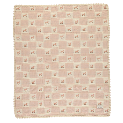 Rocking Horse Blanket Mauve Horse Patchwork Baby Size