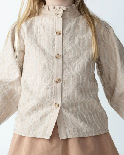 Fini Blouse | Soft Taupe - Rose Chain