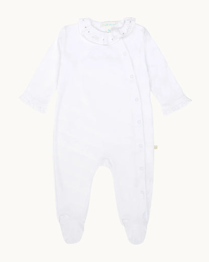 PIMA COTTON SILVER ANGEL WING SLEEPSUIT