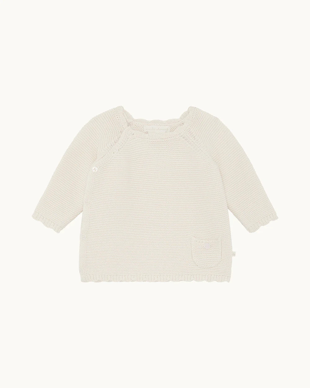 Coraline Wrap Baby Cardigan - Milky White