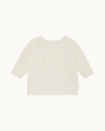 Coraline Wrap Baby Cardigan - Milky White