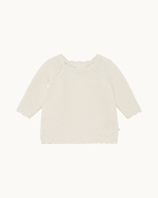 Coraline Wrap Baby Cardigan - Milky White
