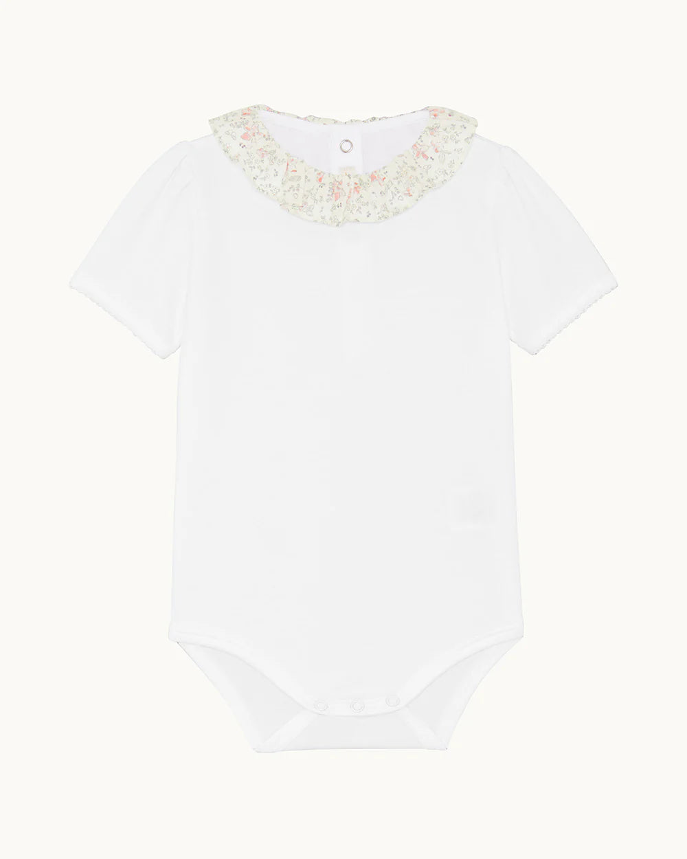 Ana Athena Ruffle Collar Short Sleeve Onesie