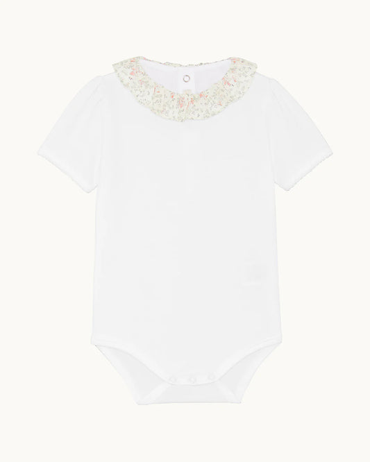 Ana Athena Ruffle Collar Short Sleeve Onesie
