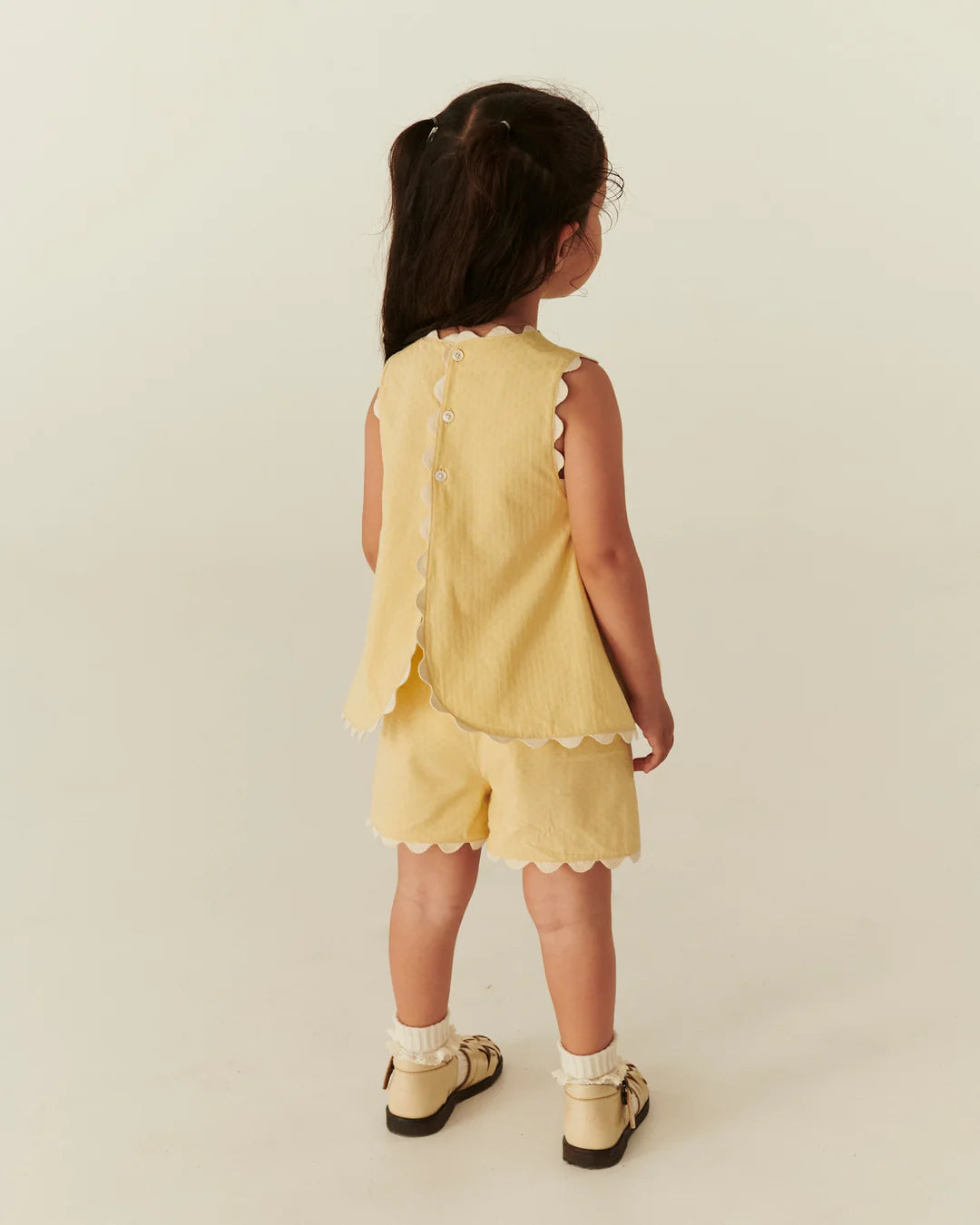 DECO TOP & SHORTS SET - PALE YELLOW COMB.