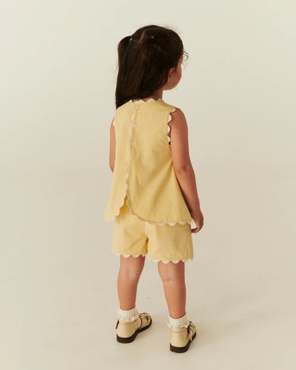 DECO TOP & SHORTS SET - PALE YELLOW COMB.