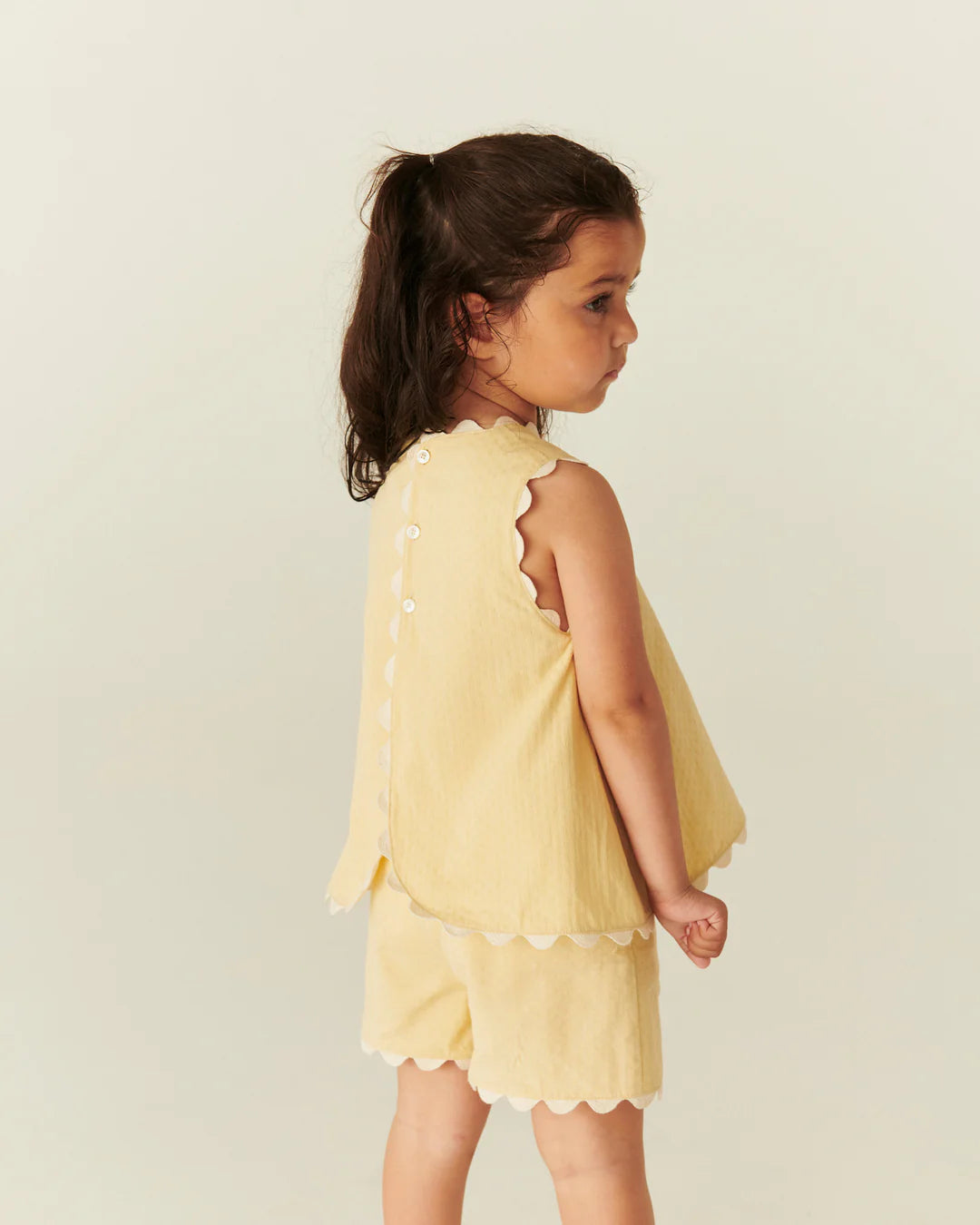 DECO TOP & SHORTS SET - PALE YELLOW COMB.