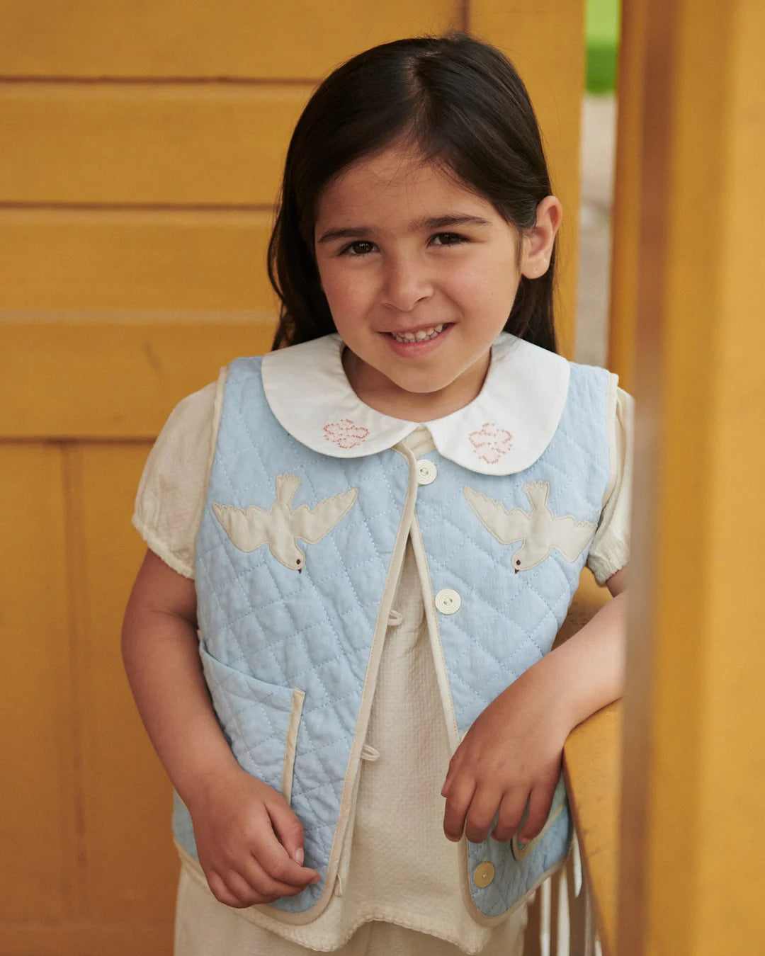 QUILTED VEST - LT. BLUE COMB.