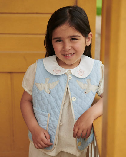 QUILTED VEST - LT. BLUE COMB.
