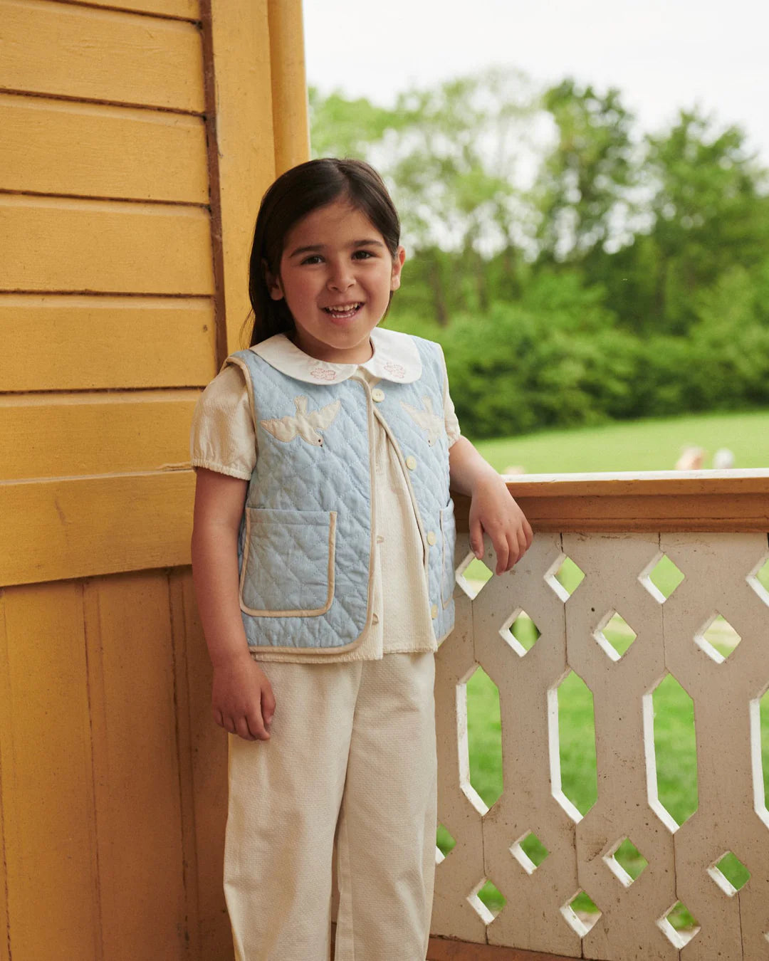 QUILTED VEST - LT. BLUE COMB.