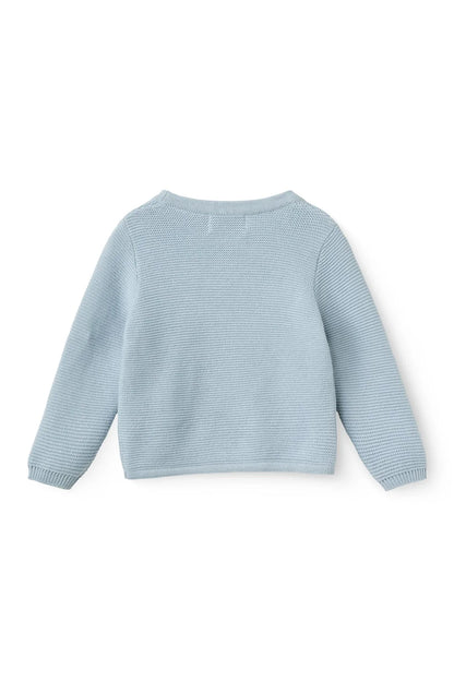 BABY CROSS-OVER CARDIGAN - DUSTY BLUE