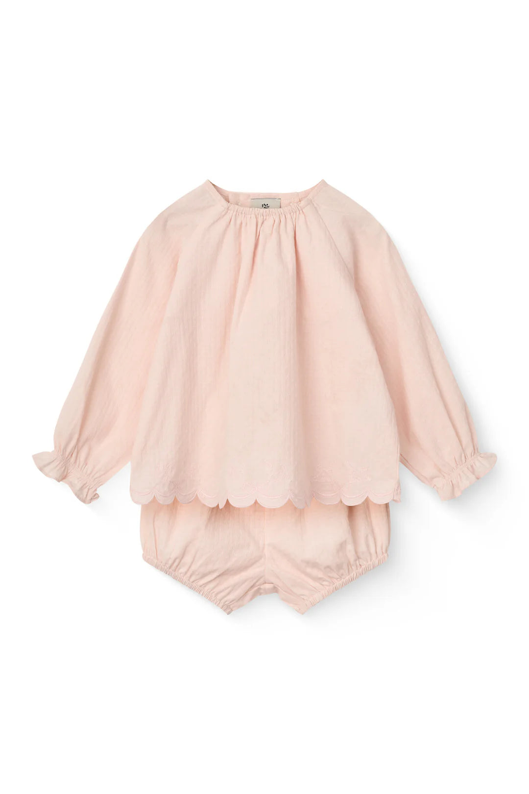BLOUSE & BLOOMERS BABY SET - DUSTY ROSE COMB