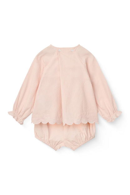 BLOUSE & BLOOMERS BABY SET - DUSTY ROSE COMB