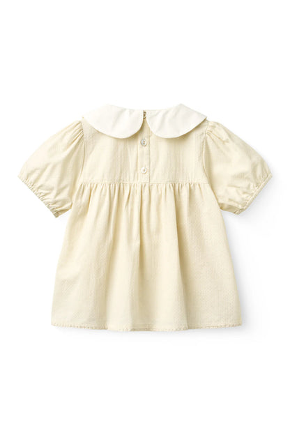 BLOUSE W. DECO EDGE - CREAM COMB