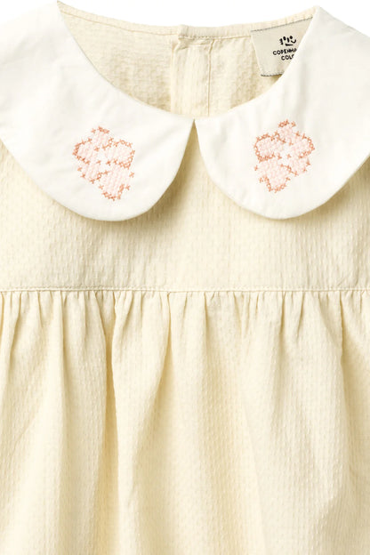 BLOUSE W. DECO EDGE - CREAM COMB