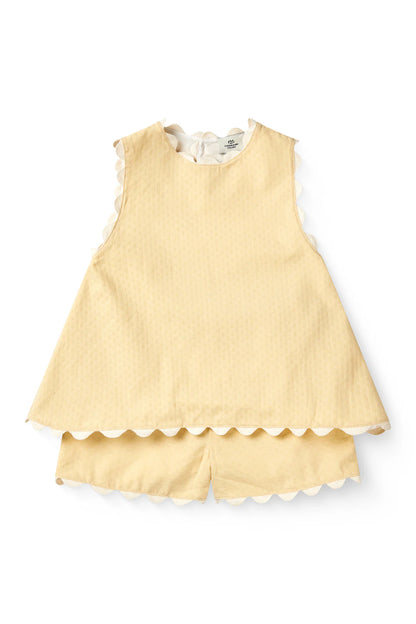 DECO TOP & SHORTS SET - PALE YELLOW COMB.