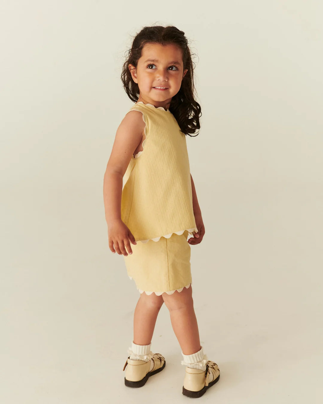 DECO TOP & SHORTS SET - PALE YELLOW COMB.