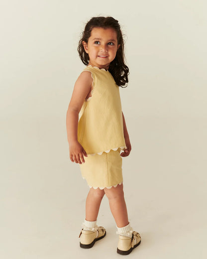 DECO TOP & SHORTS SET - PALE YELLOW COMB.