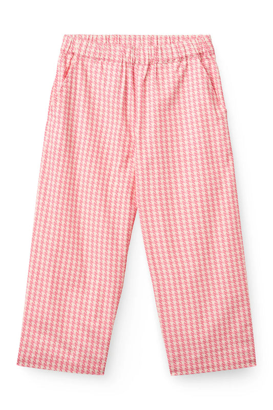 HOUNDSTOOTH PANTS - PINK HOUNDSTOOTH MINI