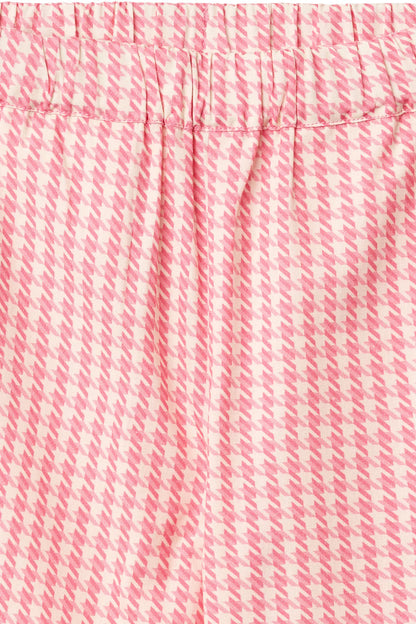 HOUNDSTOOTH PANTS - PINK HOUNDSTOOTH MINI