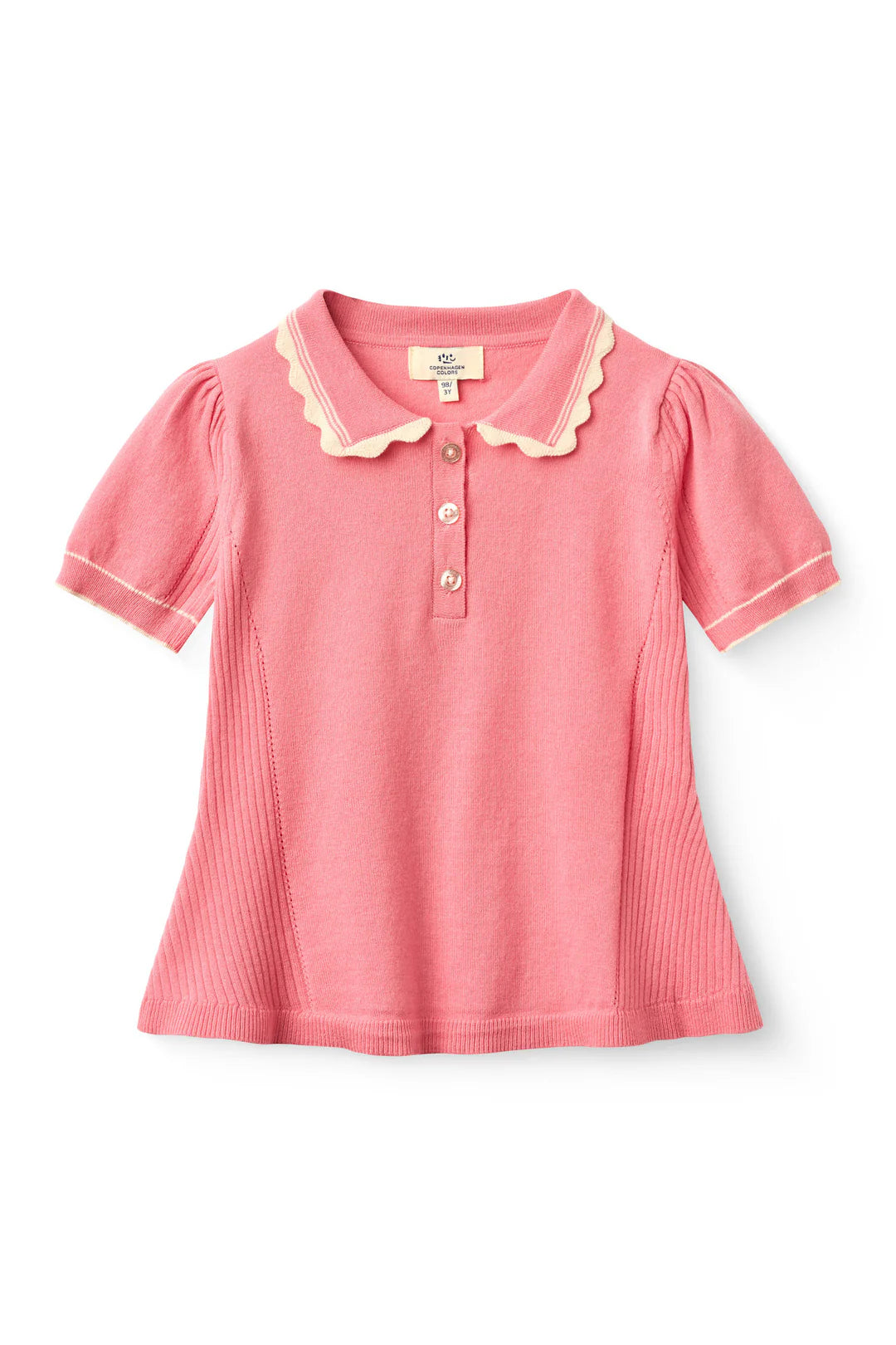 KNITTED PEPLUM BLOUSE - PINK COMB