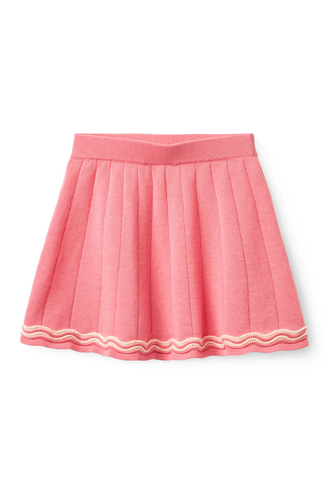 KNITTED TENNIS SKIRT - PINK/CREAM COMB