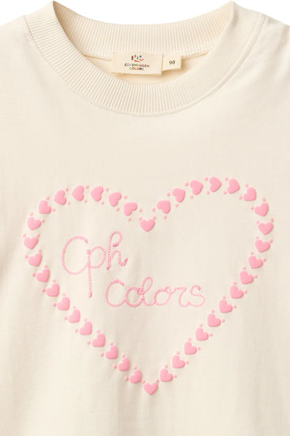 T-SHIRT W. EMBROIDERY - CREAM COMB