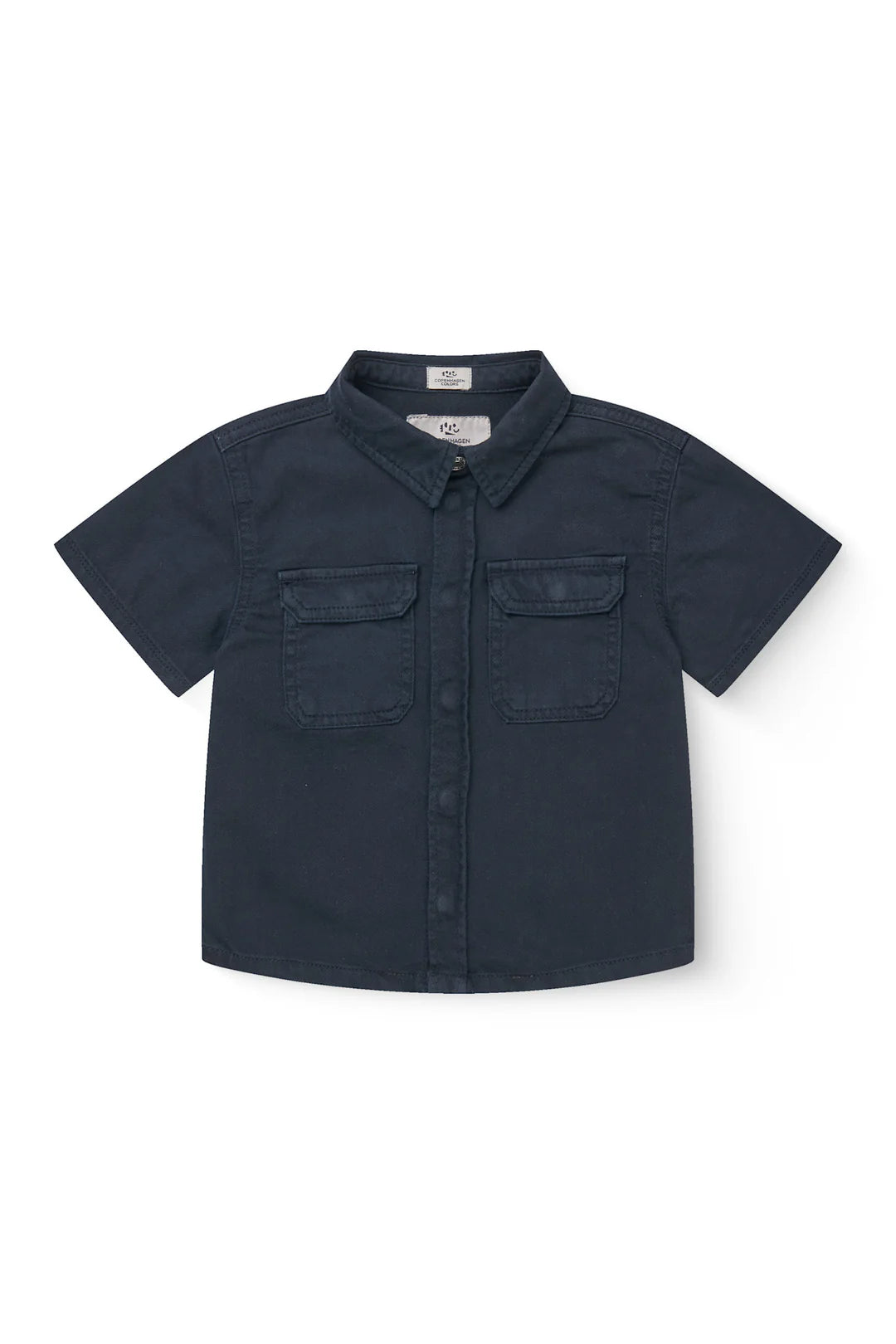 TWILL SAFARI SHIRT SS - NAVY