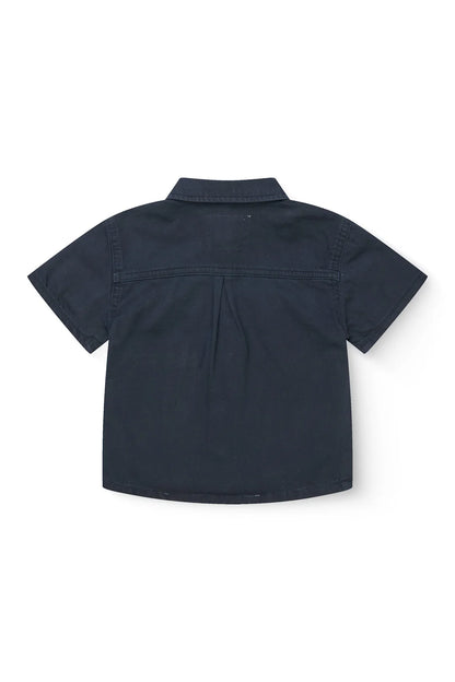 TWILL SAFARI SHIRT SS - NAVY