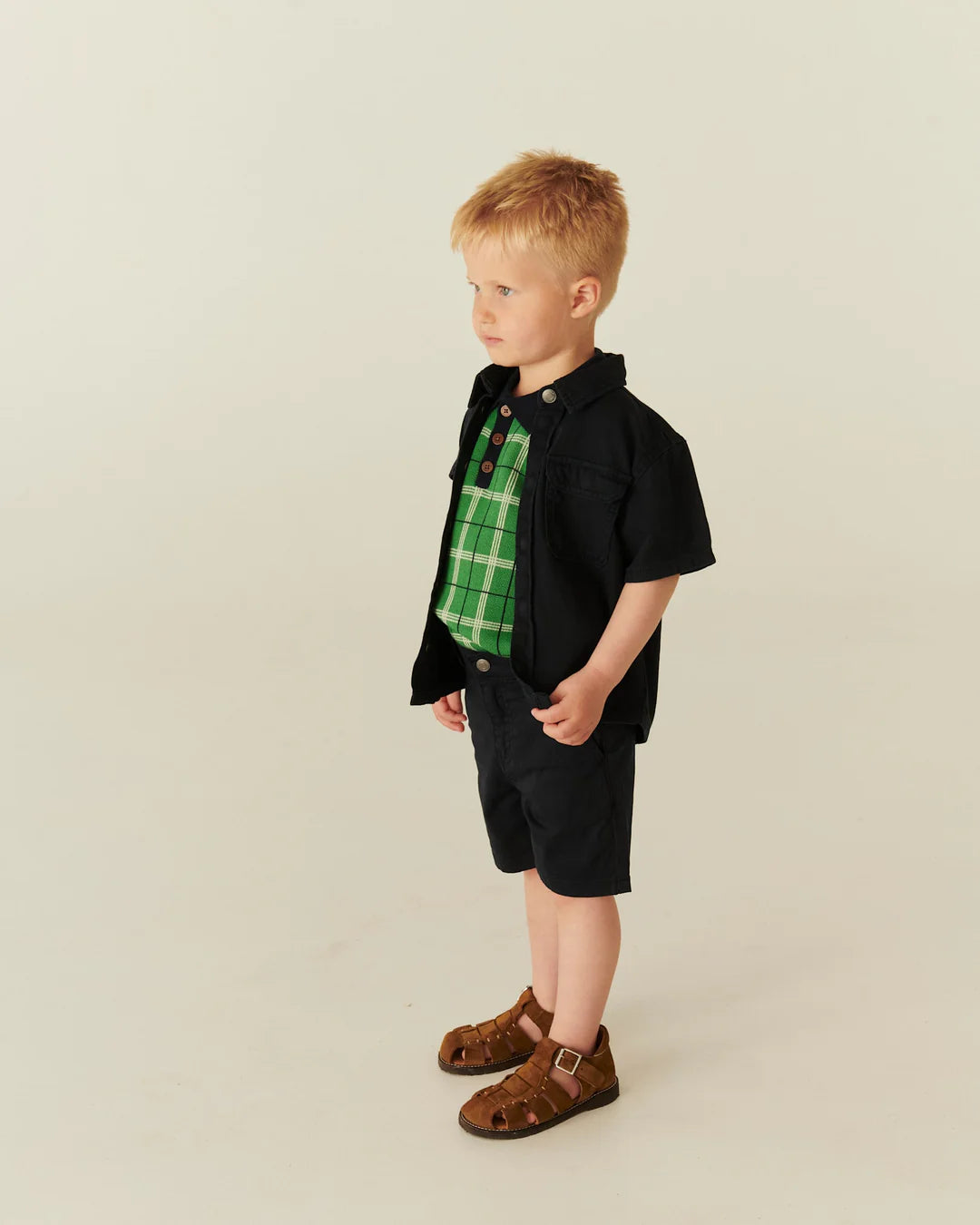 TWILL SAFARI SHIRT SS - NAVY