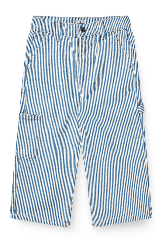 Y/D STRIPE TWILL CARGO PANTS W. ADJ. WAIST - DENIM BLUE STRIPE EAGLE