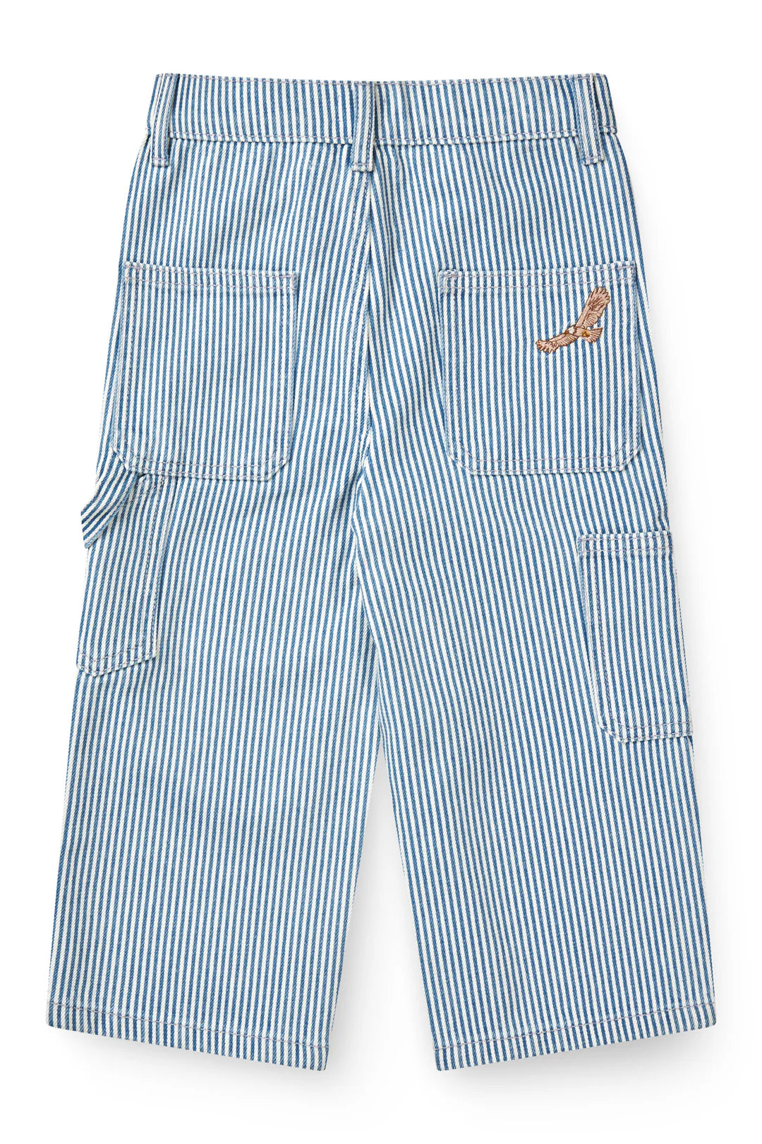 Y/D STRIPE TWILL CARGO PANTS W. ADJ. WAIST - DENIM BLUE STRIPE EAGLE