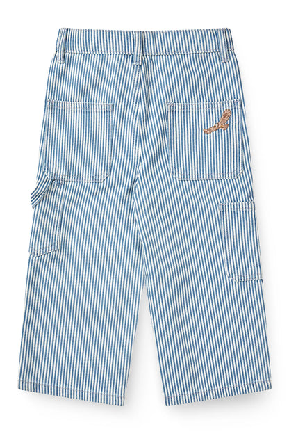 Y/D STRIPE TWILL CARGO PANTS W. ADJ. WAIST - DENIM BLUE STRIPE EAGLE