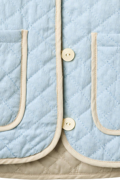 QUILTED VEST - LT. BLUE COMB.