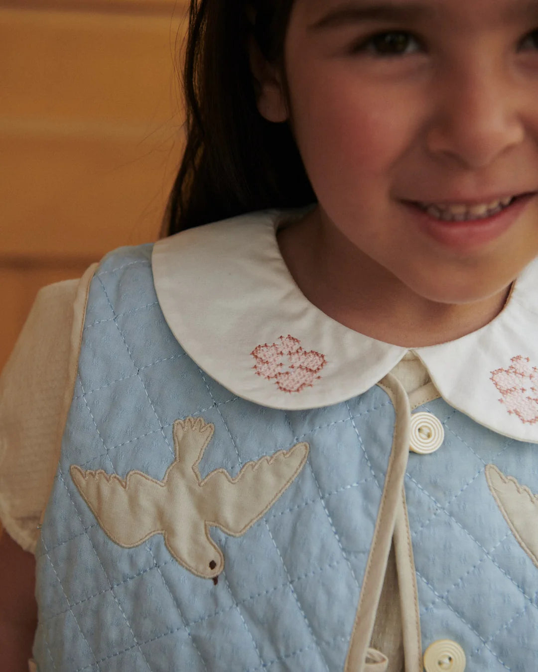 QUILTED VEST - LT. BLUE COMB.