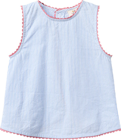 SEERSUCKER DECO SET - SKY BLUE W CREAM STRIPE