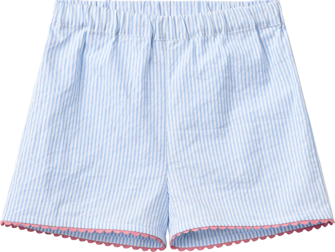 SEERSUCKER DECO SET - SKY BLUE W CREAM STRIPE