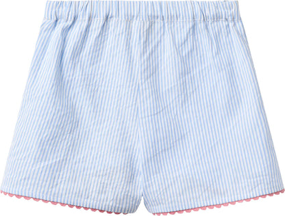 SEERSUCKER DECO SET - SKY BLUE W CREAM STRIPE