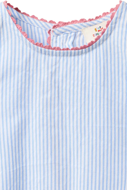 SEERSUCKER DECO SET - SKY BLUE W CREAM STRIPE