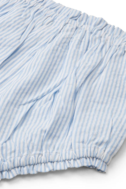 SEERSUCKER BABY SET - SKY BLUE W CREAM STRIPE