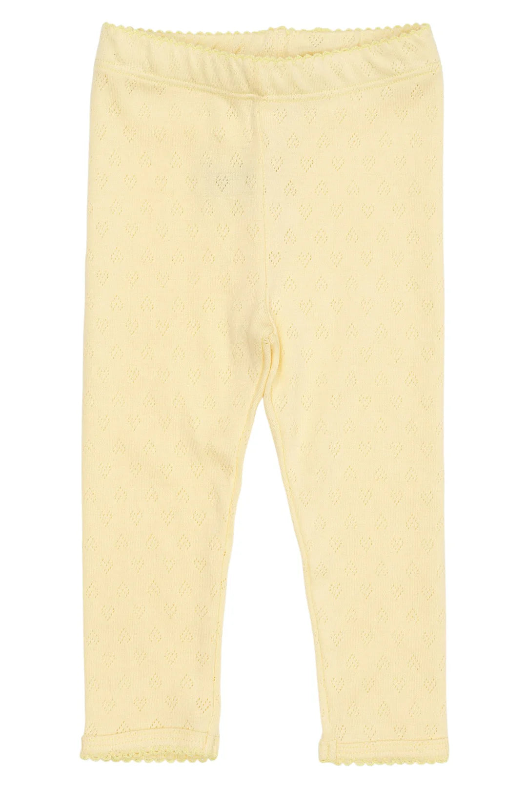 POINTELLE HEART LEGGINGS - PALE YELLOW