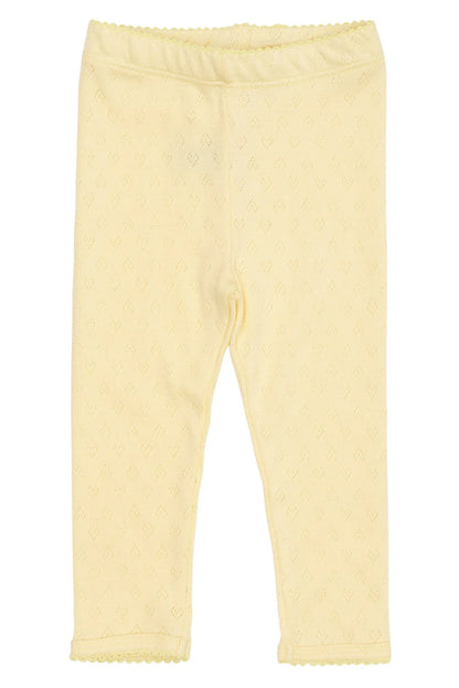 POINTELLE HEART LEGGINGS - PALE YELLOW