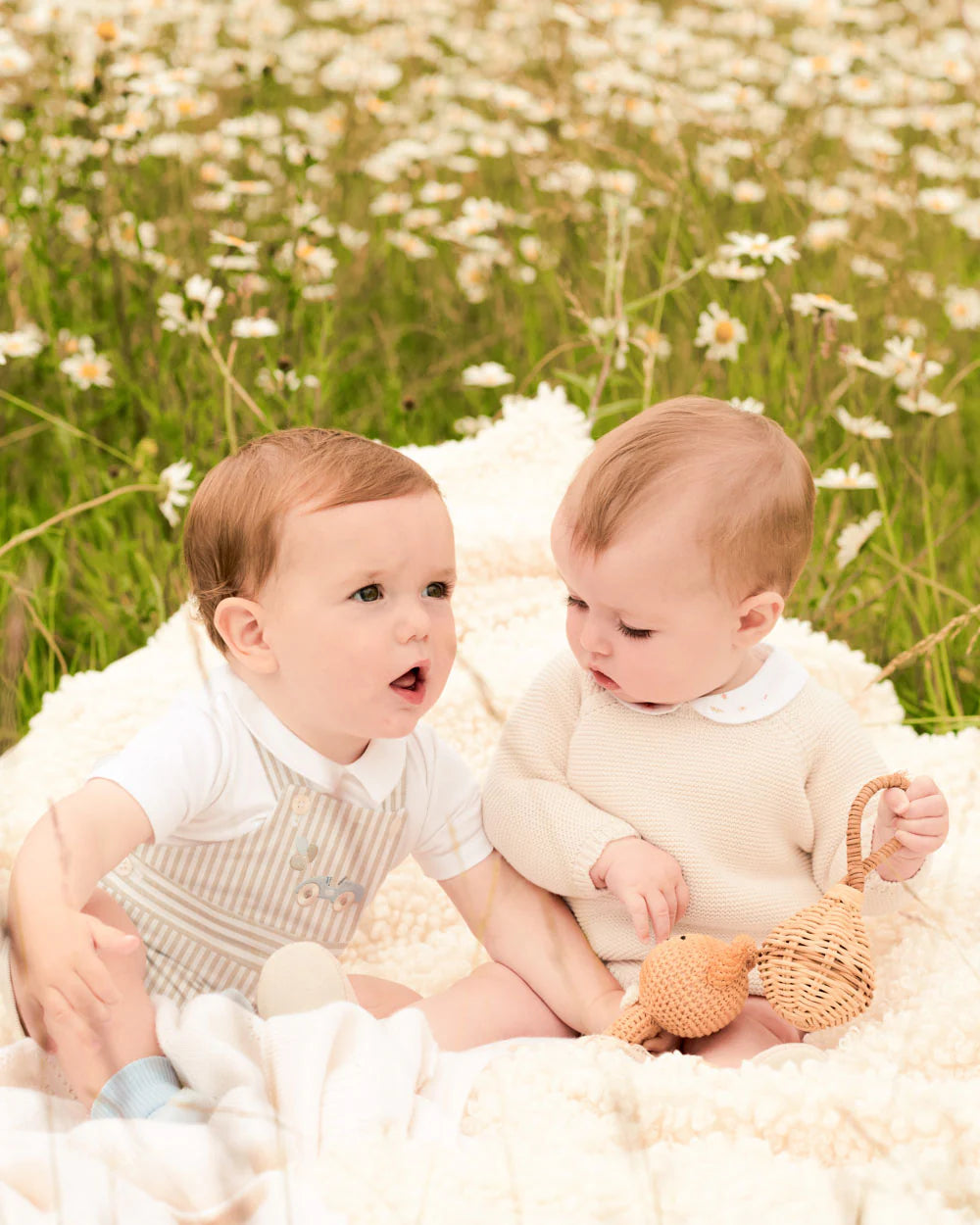 Coraline Wrap Baby Cardigan - Milky White