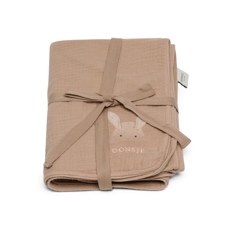 Ploekie Muslin Blanket XL | Fluffy Bunny | Rose Mocha